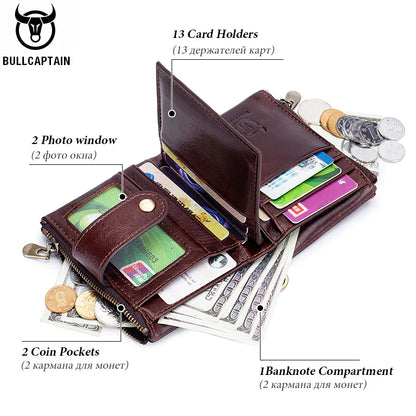 Portefeuille/Porte-cartes en cuir véritable BULLCAPTAIN-