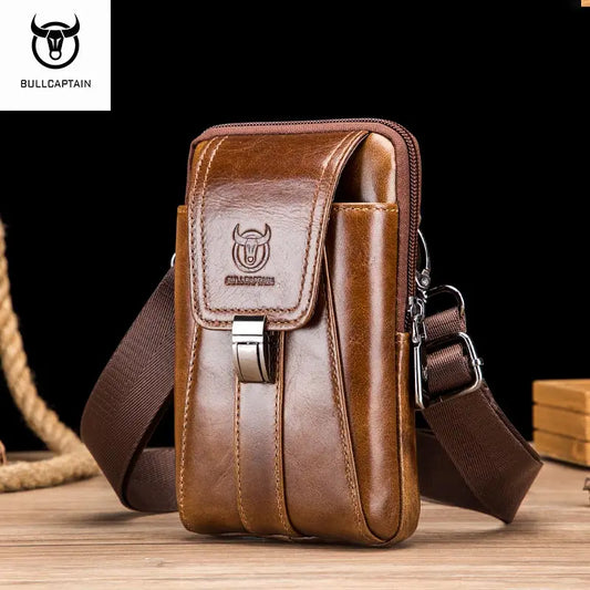 Sac banane vintage en cuir véritable pour homme, BULLCAPTAIN