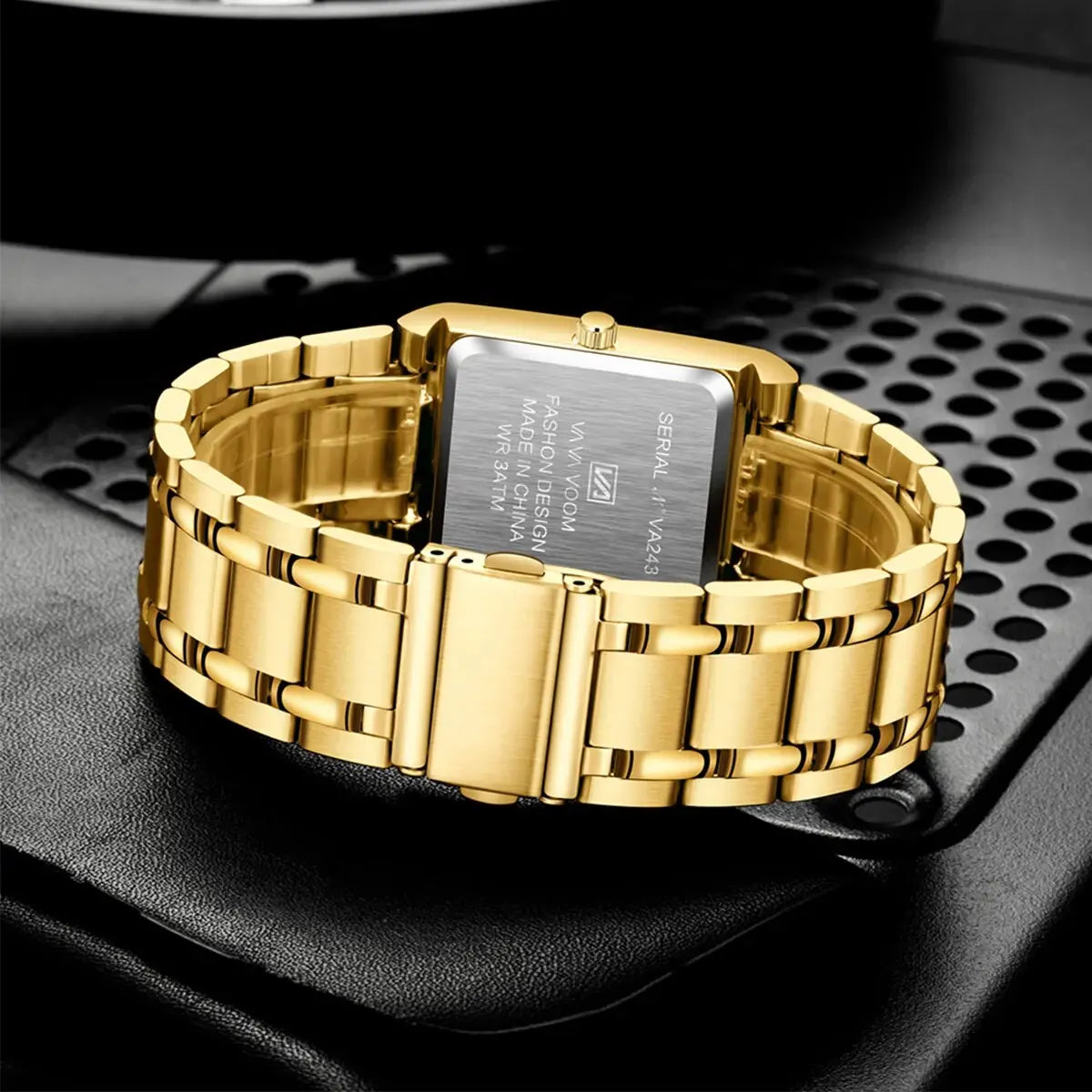 Montre de Luxe Rectangulaire en Acier Inoxydable pour Homme