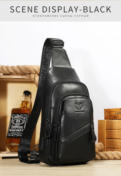 Sac de Poitrine en Cuir pour Homme, BULLCAPTAIN