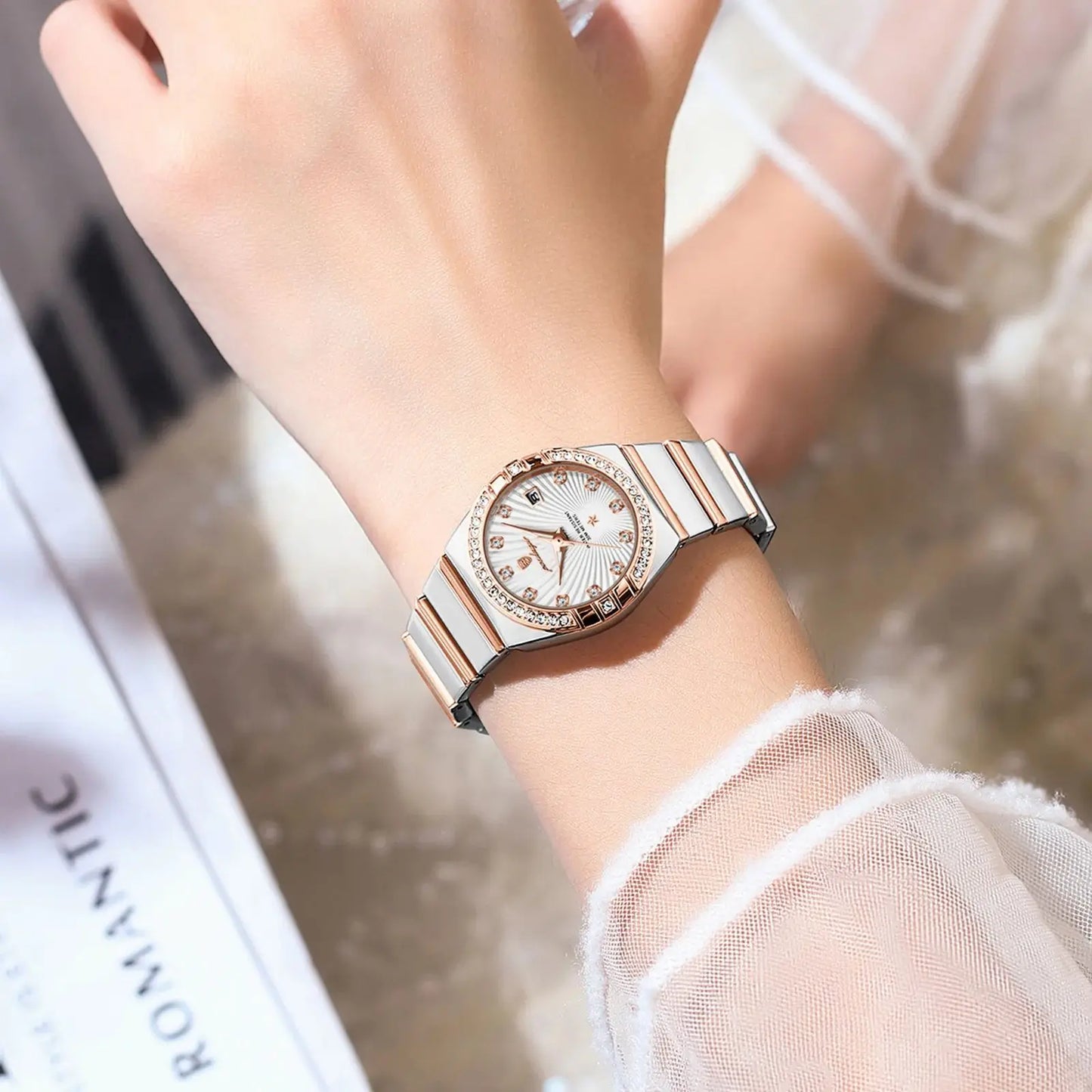 Montre-bracelet de luxe pour femme, POEDAGAR-