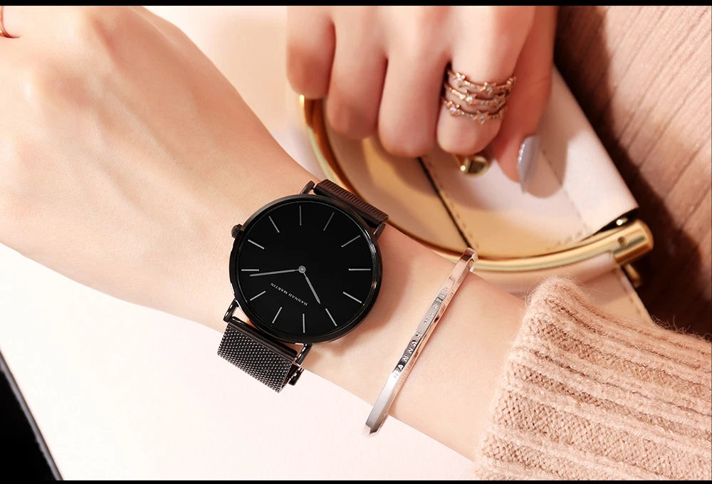 Montre-bracelet en acier inoxydable pour femme