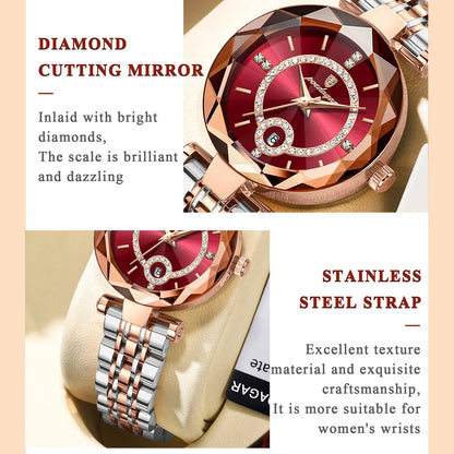 Montre de Luxe à Quartz en Diamant pour Femme, Haute Qualité POEDAGAR-