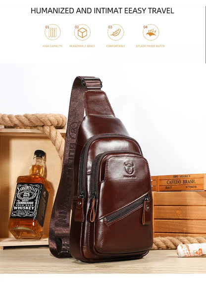 Sac de Poitrine en Cuir pour Homme, BULLCAPTAIN