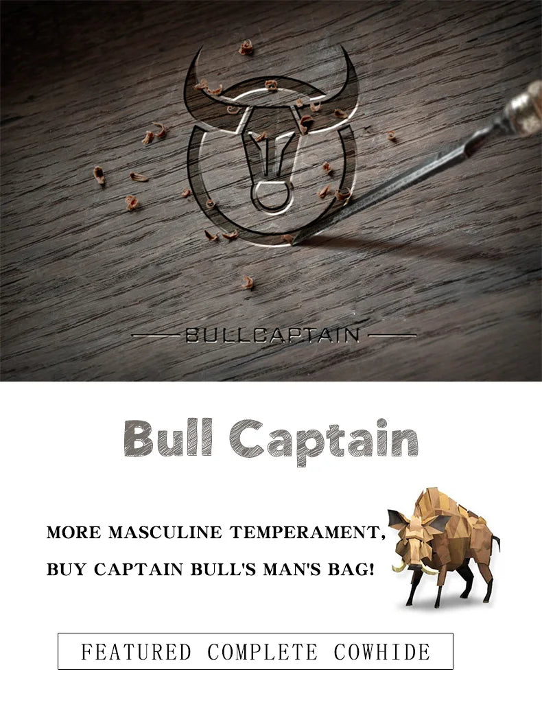 Sac en Cuir pour Ordinateur Portable, BULLCAPTAIN-