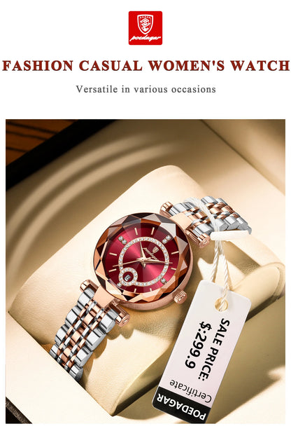 Montre de Luxe à Quartz en Diamant pour Femme, Haute Qualité POEDAGAR-