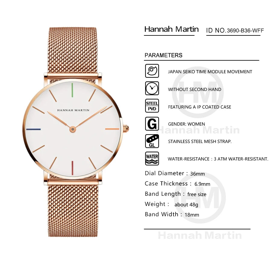 Montre-bracelet en acier inoxydable pour femme